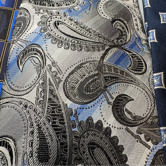 Jos. A. Bank and more Blue and Gray Silk and Linen Tie Collection Set of 5 ties - Picture 8 of 14